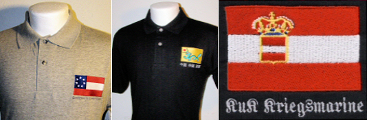 Embroidered Naval Flag Polo Shirts